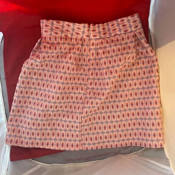 Twee Blue Rain Skirt Geometric Mini Pink Pleated Women Size Medium - Picture 5 of 6